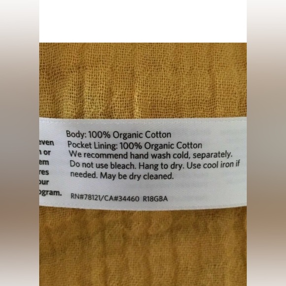 New w/tags XL 1X Eileen Fisher organic cotton gauze dress marigold - Picture 6 of 6